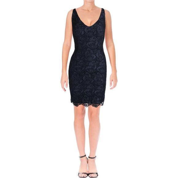 Ralph Lauren Womens New Navy Lace Sleeveless Sheath Dress